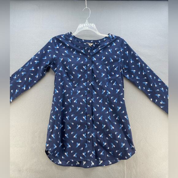 Duluth Trading Co Women’s Bluebird Tunic Button Up Blouse Women’s Size Small - Picture 1 of 16